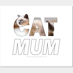 CAT MUM - siamese long hair cat oil painting word art Posters and Art